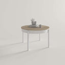 Mesa centro redonda elevable con patas metálicas rectas modelo BELLA en varios colores