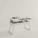 Mesa elevable convertible con patas metálicas trapecio modelo FIORENZA en salón moderno
