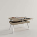 Mesa elevable de centro convertible con patas de metal modelo RENATA, fabricada en España.
