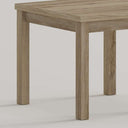 Mesa cuadrada extensible GIULA con pata cuadrada, melamina de alta calidad y diseño funcional.