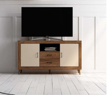 Composición Salón ASTI con mueble TV y vitrina moderna de diseño elegante y sostenible