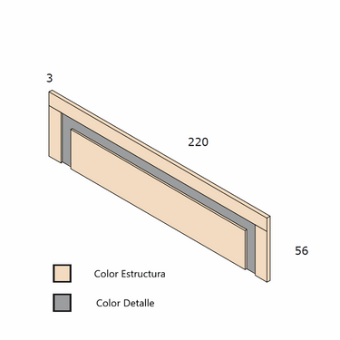 Cabezal cama matrimonio galería L'AQUILA diseño nórdico plafón enmarcado colores y combinaciones