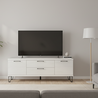 Mueble salón comedor BOLONIA diseño nórdico moderno con vitrinas y mueble para TV de alta calidad