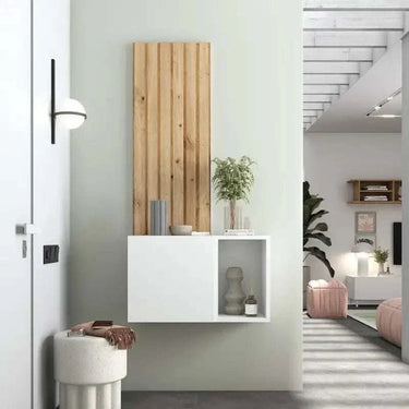 Mueble recibidor FLORENCIA mod. 10 en colores Artisan, Blanco y Ebony con diseño contemporáneo y almacenamiento funcional