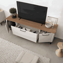 Mueble TV Napoli diseño contemporáneo con cantos redondeados y almacenamiento funcional