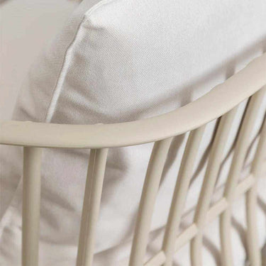 Sillón de jardín Abura elegante con cojines beige para terraza