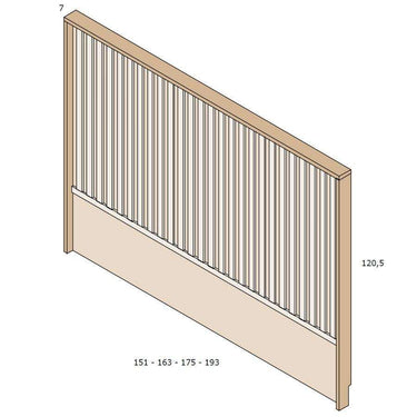 Dormitorio matrimonio LUCCA con cabecero moderno y mesitas en tonos perla y madera