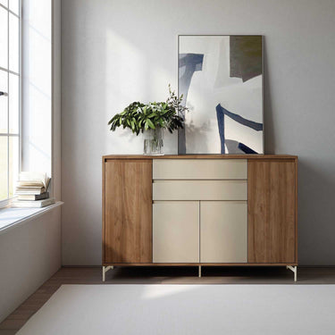 Aparador salón alto TIVOLI con 4 puertas y 2 cajones diseño moderno y almacenamiento amplio