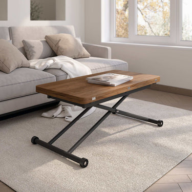 Mesa centro elevable FELICE convertible en mesa comedor, diseño moderno y funcional, fabricada en España.