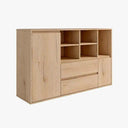 Aparador 150 LECCE de diseño moderno con 2 puertas, 2 cajones y 5 huecos, fabricado en España con materiales sostenibles y resistentes.