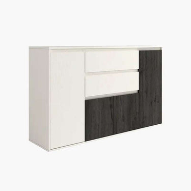Aparador contemporáneo de 150 cm con cuatro puertas y dos cajones, gran capacidad de almacenamiento