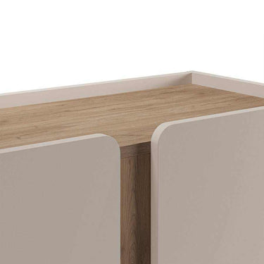 Aparador alto Lucile de 2 puertas con diseño moderno y patas metálicas