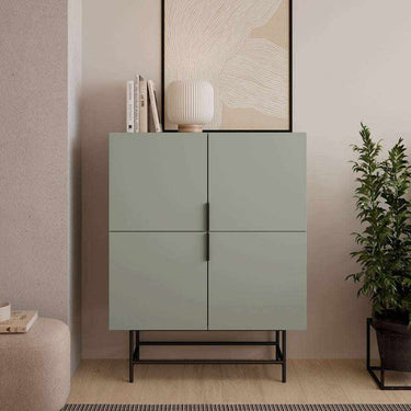 aparador eldja verde con 4 puertas almacenamiento moderno