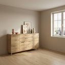 aparador salón bolonia 200 cm cuatro puertas dos cajones roble natural