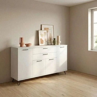 Aparador salón Bolonia de 200 cm con cuatro puertas y dos cajones color roble natural