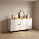 Aparador salón Bolonia de 200 cm con cuatro puertas y dos cajones color roble natural