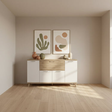 Aparador salón Bolonia con cuatro puertas y cajón moldurado
