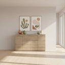 Aparador salón Bolonia de cuatro puertas y cajón moldurado en madera