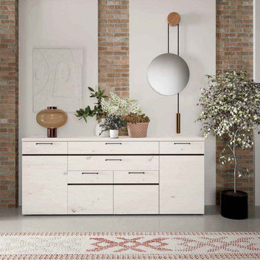 Aparador salón ROMA 200cm con 4 puertas y 2 cajones en diseño nórdico