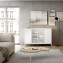 Aparador salón TIVOLI con puertas opacas y vitrinas de cristal elegante y funcional