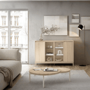 Aparador salón 2P+2P vitrinas con puertas opacas y cristal diseño contemporáneo