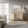 Aparador salón 2P+2P vitrinas con puertas opacas y cristal diseño contemporáneo