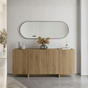 Aparador salón VOLIA Roble de 180 cm con cuatro puertas acabado en roble