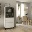 Vitrina baja de cristal TIVOLI 60 cm con puerta Parsol y almacenamiento cerrado