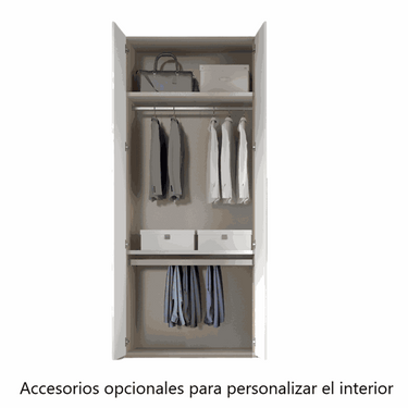 Armario 2 puertas Siena en dormitorio compacto con acabados personalizables
