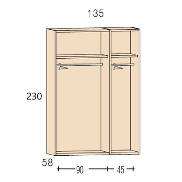 Armario 3 puertas Génova diseño funcional y colores variados