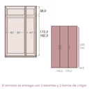 Armario SIENA de 3 puertas con acabado personalizable y estructura robusta