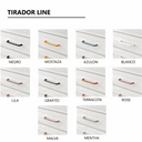 Tiradores LINE alargados de plástico en negro, mostaza, azul, blanco, lila y otros tonos; para Armario corredero.