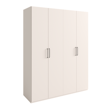 Armario 4 puertas CAPRI de gran tamaño con tiradores negros, ideal para dormitorio matrimonial, disponible en Nogal y Arena.