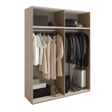 Armario 4 puertas CAPRI madera con tiradores negros y gran capacidad de almacenamiento