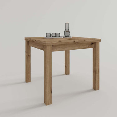 Mesa cuadrada extensible modelo GIULA con patas cuadradas, diseño elegante y funcional para comedor.