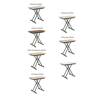 Mesa centro elevable FELICE convertible en mesa comedor, diseño moderno y funcional, fabricada en España.
