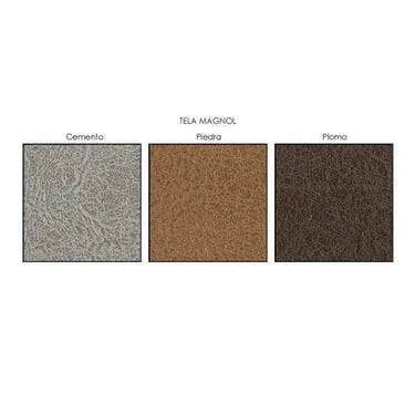 Chaisselonge extensible ARPUC en color magnol con arcón abatible y taburetes tapizados, fabricada en España