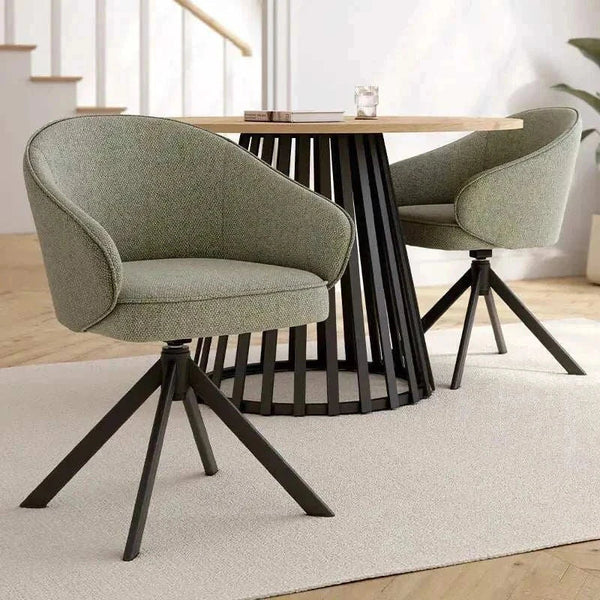 Butaca VERONA tapizada con base giratoria 360º y patas metálicas negras en varios colores