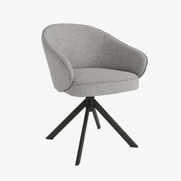 Butaca Verona tapizada con base giratoria y patas metálicas negras en distintos colores