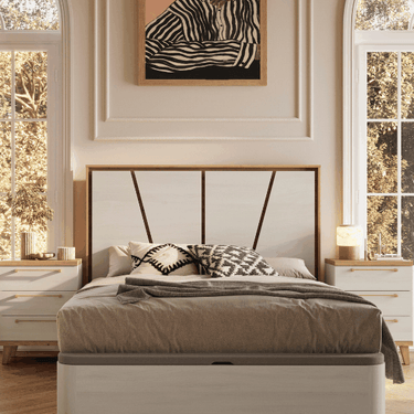Cabecero cama modelo Torriglia con paneles geométricos y personalizable