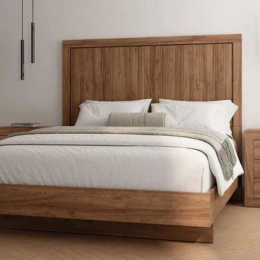 Cabecero L'AQUILA mod. 4 de melamina con diseño bicromático y molduras, fabricado en España, entrega en 20 días