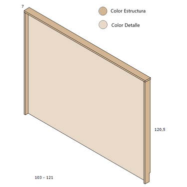 Cabecero individual LUCCA mod. 4 en melamina para cama juvenil, disponible en varios colores y medidas.