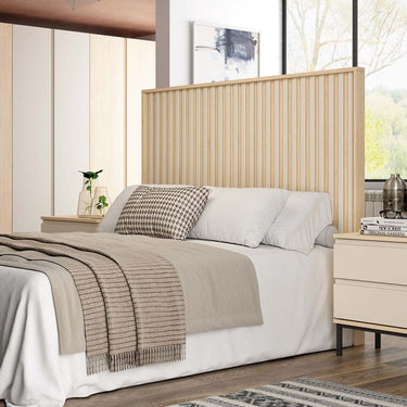 Cabecero matrimonio LUCCA mod. 1 en madera con acabado melamina adaptable y personalizado para dormitorio.