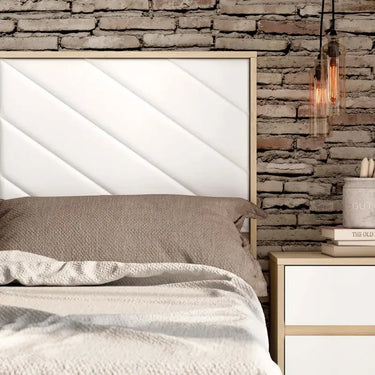 Cabecero cama tapizado matrimonio tapizado LUCCA mod. 8 con diseño geométrico y acabado melamínico resistente.