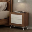 Composición dormitorio matrimonio L’AQUILA 2 con cabecero y mesitas modernas en madera clara