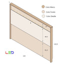 Cabecero LED matrimonio LUCCA mod. 5 con tira LED integrada y diseño moderno en varios colores.