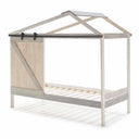 Cama montessori cabaña granero de madera blanca para dormitorio infantil