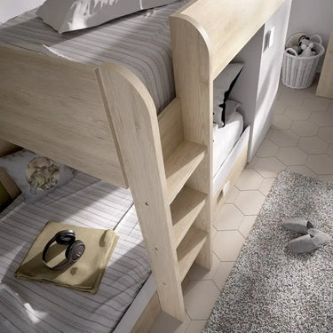 Cama tren reversible con armario y dos cajones mod. TSUMUGI