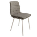 Pack de 4 sillas de comedor CASCAIS tapizadas con patas metálicas color marfil en tonos nácar y antracita