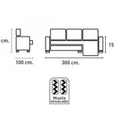Chaisselonge extensible ARPUC tapizada en MAGNOL con almacenamiento y cama extra, fabricada en España